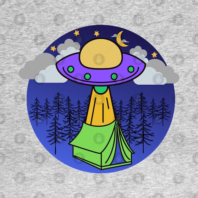 Alien Spaceship Visits Campers – Purple Green by KoreDemeter14